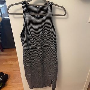 Banana Republic | Navy and White Striped Tank Dress with Slit (Size 4)